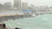 Storm waves hitting wall, Japan