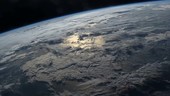 Sunglint on the ocean from the ISS