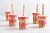 Geeiste Kiwi-Erdbeer-Popsicles (kalorienarm)