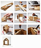 Instructions for making a house-shaped ornament shelf