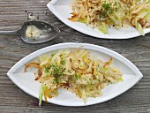 Pointed cabbage in soy cream