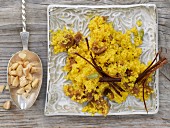 Oriental spice couscous with almonds and figs