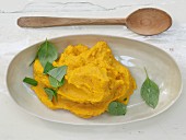 Carrot and lentil puree with coconut milk and curry