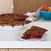 Plum Pie with Slice Removed