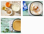 Sanddorn-Kefir-Drink mit Honig und Weizenkleie zubereiten