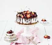 Berry cake with cherries (unbaked)