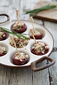 Stuffed beetroot with herring