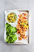 Prawn Kebabs with Pineapple and Chilli Salsa