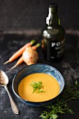 Carrot cream soup with dill and port wine