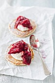 Pancakes with plum compote