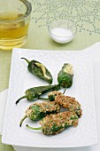 Pimientos De Padron with a cheese filling (Spain)