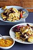 Basil gnocchi with radicchio