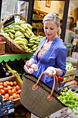 Woman at organic supermarket