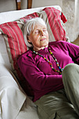 Elderly woman napping