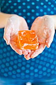 Woman washing her hands