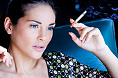 Woman smoking a cigarette