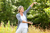 Woman practicing yoga