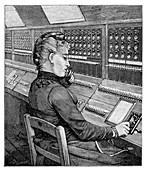 Telephone operator, 19th century