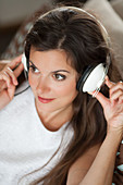 Woman listening to music