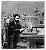 Moissan isolating fluorine, 1886