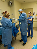 Surgeon preparing for surgery