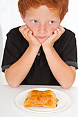 Boy with plate of food