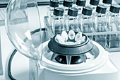Centrifuge with pcr microtubes