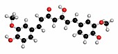 Curcumin turmeric spice molecule, illustration