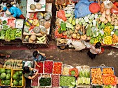 Überdachter Markt in Denpasar, Bali, Indonesien, Südostasien, Asien