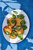 Eggplant fritters with basil