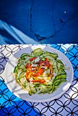 Zucchini and pepper salad with feta