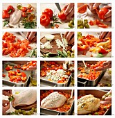 Provenzalisches Hähnchen mit Tomaten und Oliven zubereiten