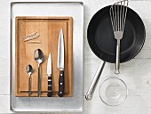 Kitchen utensils for preparing veal slices