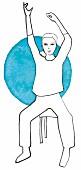 Illustration einer Frau bei Rückengymastik-Übung 'Strickleiter'