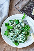 Ricotta and spinach gnocchi with cheese