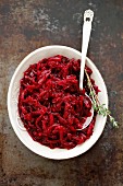 Grated beetroot salad