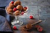 Chocolate and raspberry truffles