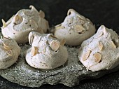 Almond meringues on a slate