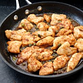 Chicken breast pieces sauted with olive oil and capers