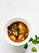 Masaman curry with kafir lime leaves