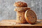 A round loaf of spelt and buckwheat bread