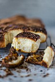 Yeast bread rolls with sheep's cheese and zaatar