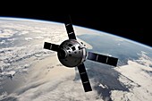 Crew Exploration Vehicle in Earth orbit, illustration