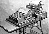 19th Century teleprinter, illustration