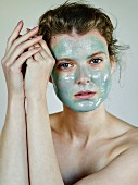 Portrait of a woman with a face mask