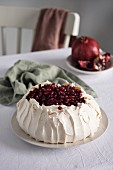 Pavlova Cake with Pomegranate