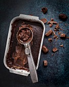 Chocolate ice cream with chocolates