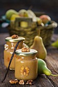 Pear jam with walnuts and vanilla