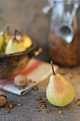 Pears with granola