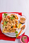 Salt and Lemon Pepper Squid with Toasted Sesame Dressing